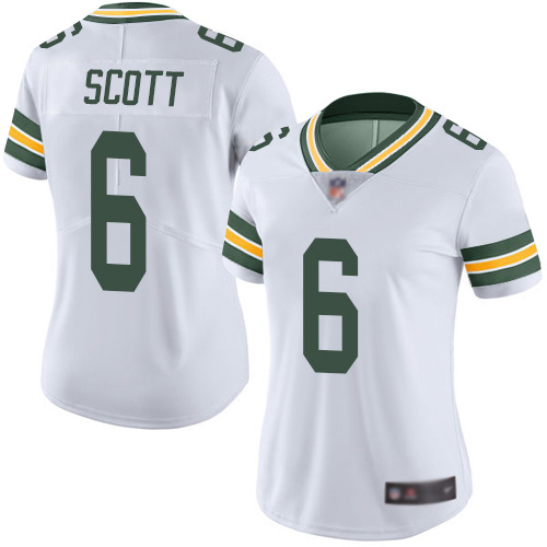 Green Bay Packers Limited White Women #6 Scott J K Road Jersey Nike NFL Vapor Untouchable